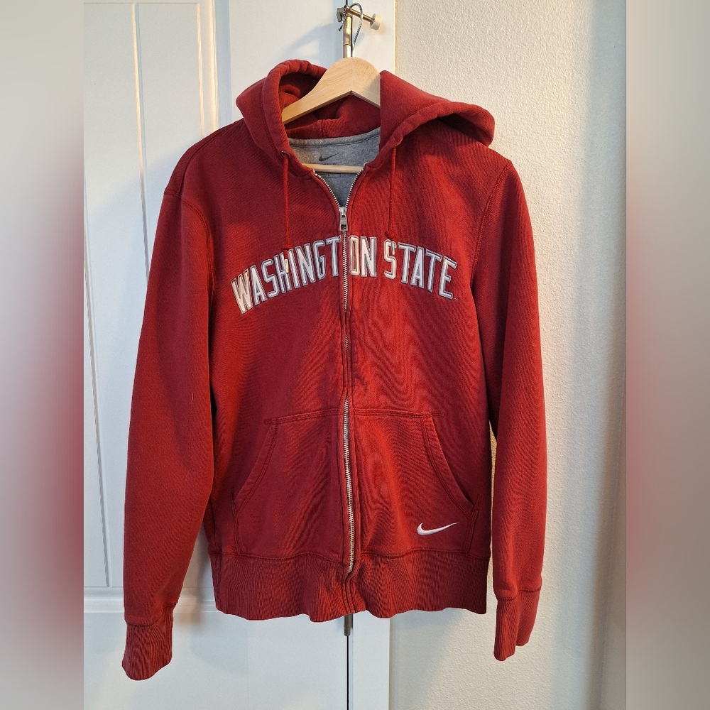 Nike Mens, Medium Red, Washington State, full-zip Hoodie